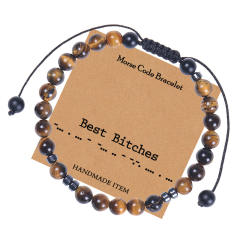 Tiger eye beads greeting works bracelet