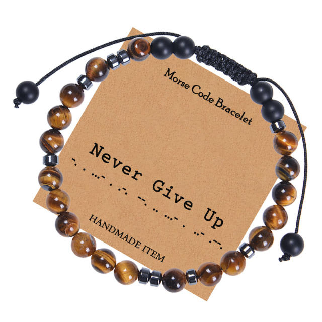 Tiger eye beads greeting works bracelet