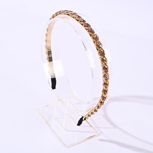 Korean fashion easy match color crystal beads headband