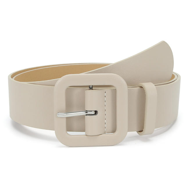 2023 candy color pu leather buckle belt