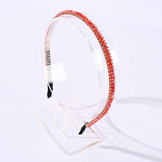Korean fashion easy match color crystal beads headband