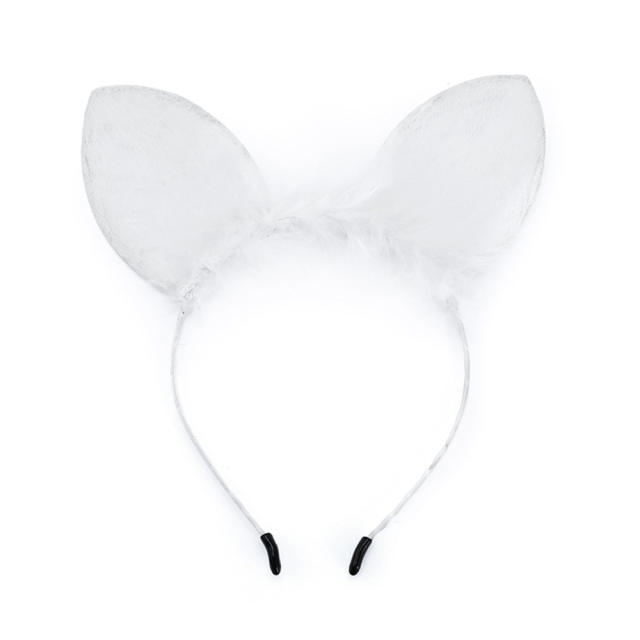 Sexy black lace cat ear headband