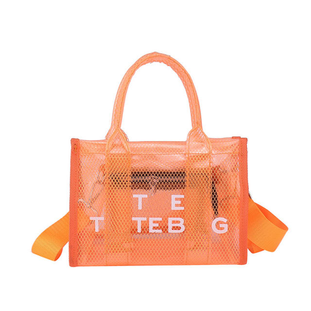 Summer design candy color PVC clear beach bag tote bag