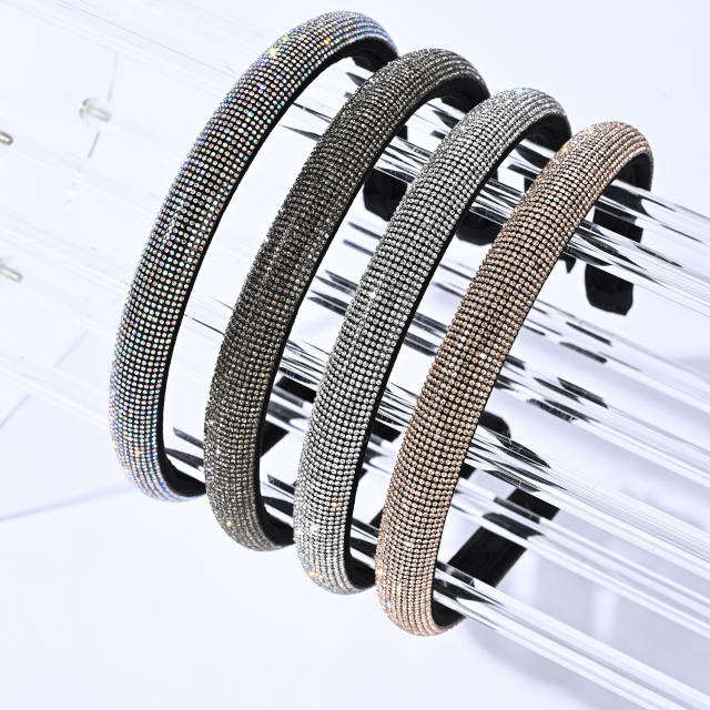 Korean fashion pave setting rhinestone padded headband
