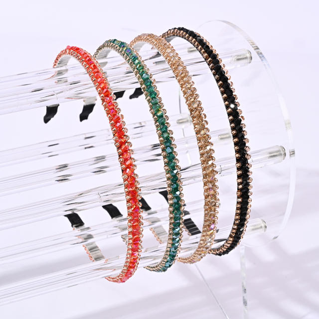 Korean fashion easy match color crystal beads headband
