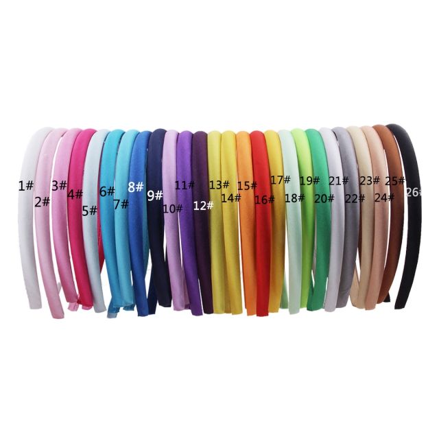 1cm plain color satin headband