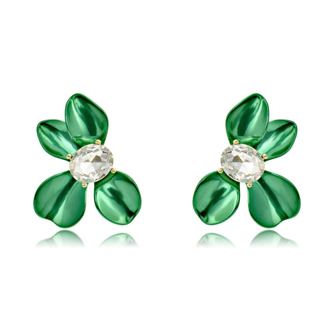 925 needle top quality enamel flower earrings