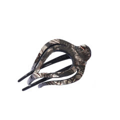 Leopard grain pattern hair claw clips