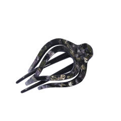 Leopard grain pattern hair claw clips