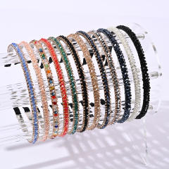 Korean fashion easy match color crystal beads headband