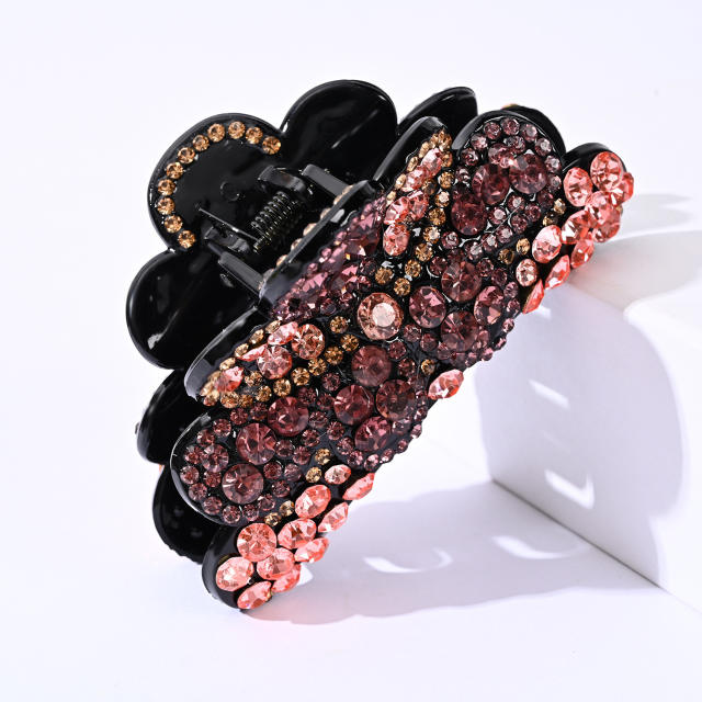 Korean fashion pave setting rhinestone diamond hair claw clips