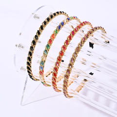 Korean fashion easy match color crystal beads headband