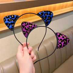 Vintage leopard grain cat ear headband