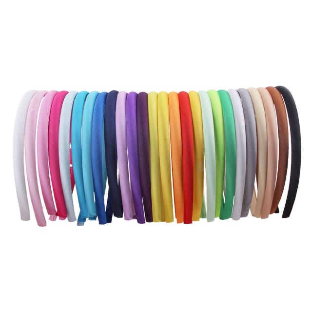 1cm plain color satin headband