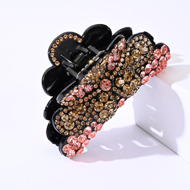 Korean fashion pave setting rhinestone diamond hair claw clips