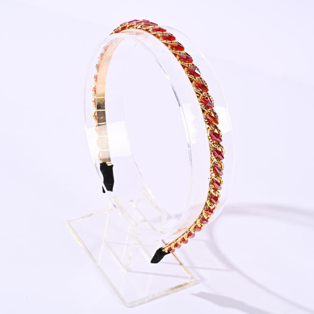 Korean fashion easy match color crystal beads headband