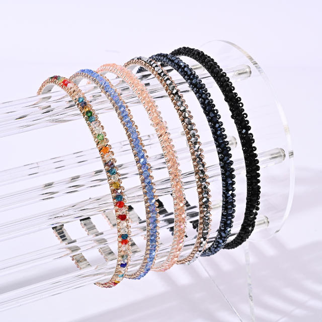 Korean fashion easy match color crystal beads headband