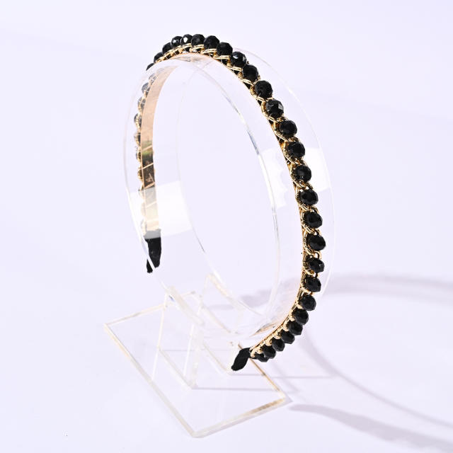 Korean fashion easy match color crystal beads headband