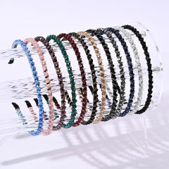 Elegant easy match crystal beads braid headband