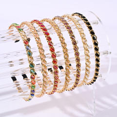 Korean fashion easy match color crystal beads headband