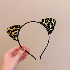 Vintage leopard grain cat ear headband