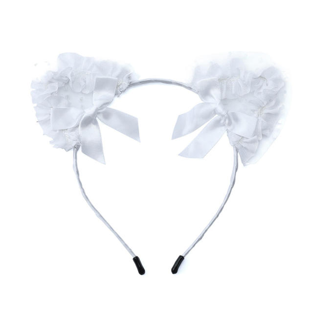 Sexy black lace cat ear headband
