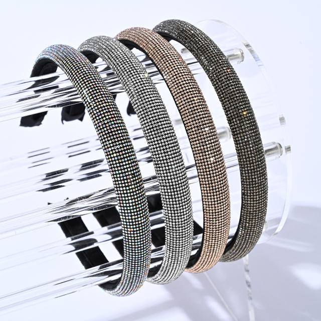 Korean fashion pave setting rhinestone padded headband