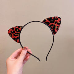 Vintage leopard grain cat ear headband