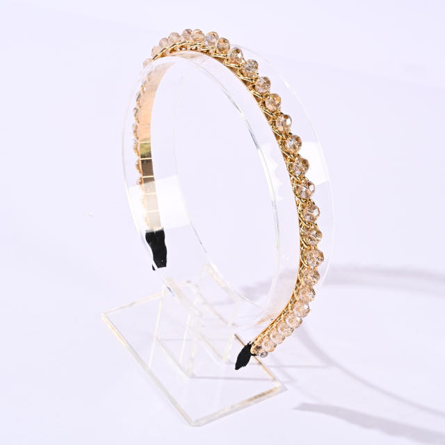 Korean fashion easy match color crystal beads headband