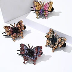 Luxury pave setting rhinestone butterfly hair claw clips