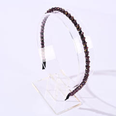 Elegant easy match crystal beads braid headband
