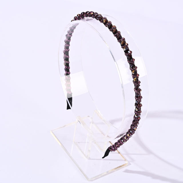 Elegant easy match crystal beads braid headband