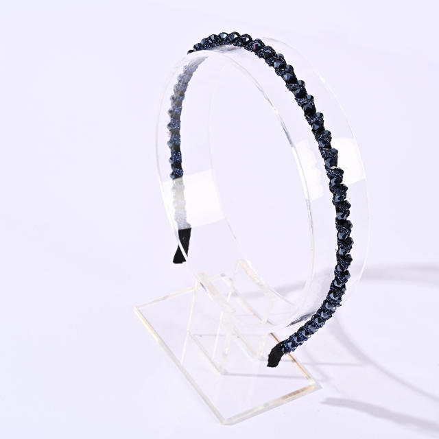Elegant easy match crystal beads braid headband