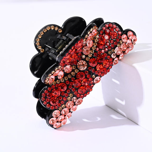 Korean fashion pave setting rhinestone diamond hair claw clips