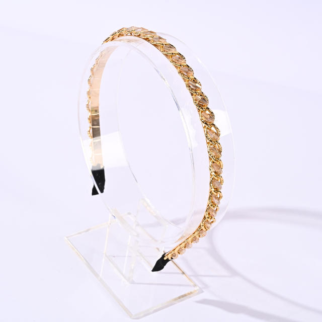 Korean fashion easy match color crystal beads headband