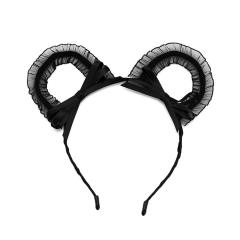 Sexy black lace cat ear headband