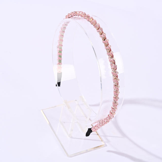 Elegant easy match crystal beads braid headband