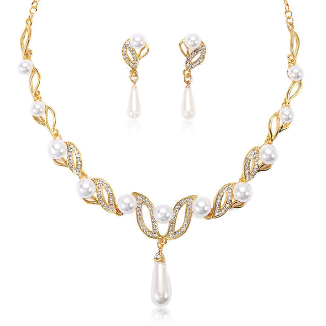 Occident fashion easy match elegant faux pearl jewelry set
