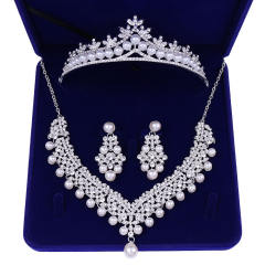 3pcs diamond crown jewerly set