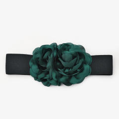 Fashionable fabric flower elastic corset belt for women
