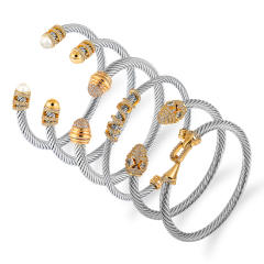 Occident fashion hot sale stainless steel wire bangle
