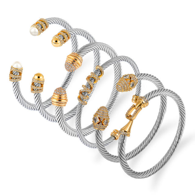 Occident fashion hot sale stainless steel wire bangle