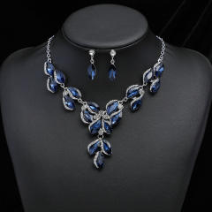 Occident fashion color glass crystal statement jewelry set