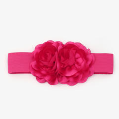 Fashionable fabric flower elastic corset belt for women