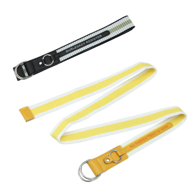 Korean fashion youth double D-ring canvas belt