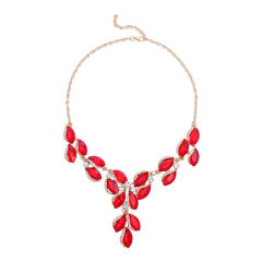 Occident fashion color glass crystal statement jewelry set