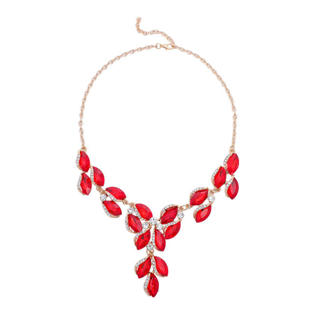 Occident fashion color glass crystal statement jewelry set