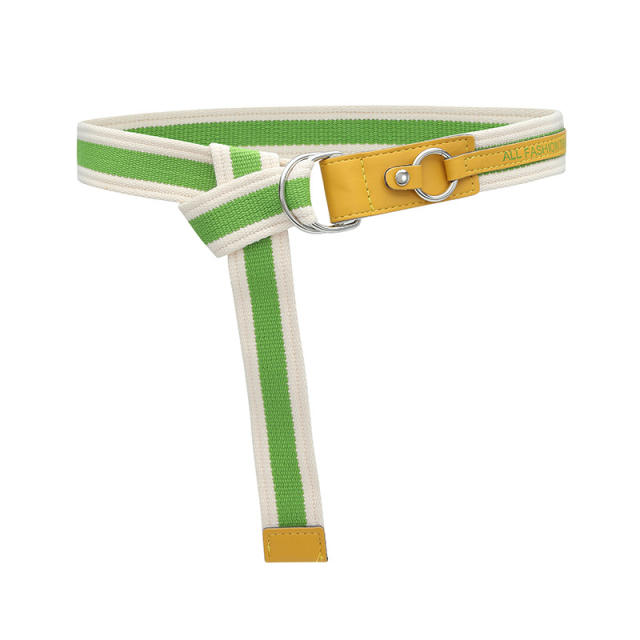 Korean fashion youth double D-ring canvas belt