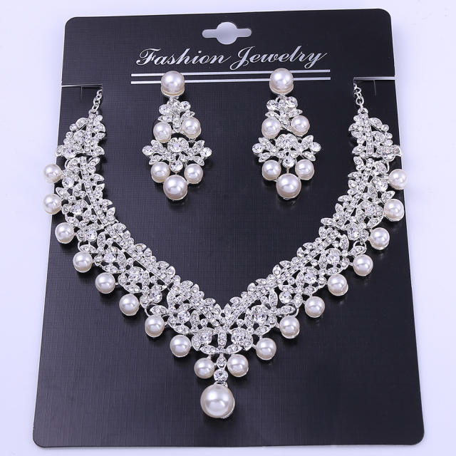 3pcs diamond crown jewerly set