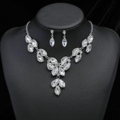 Occident fashion color glass crystal statement jewelry set